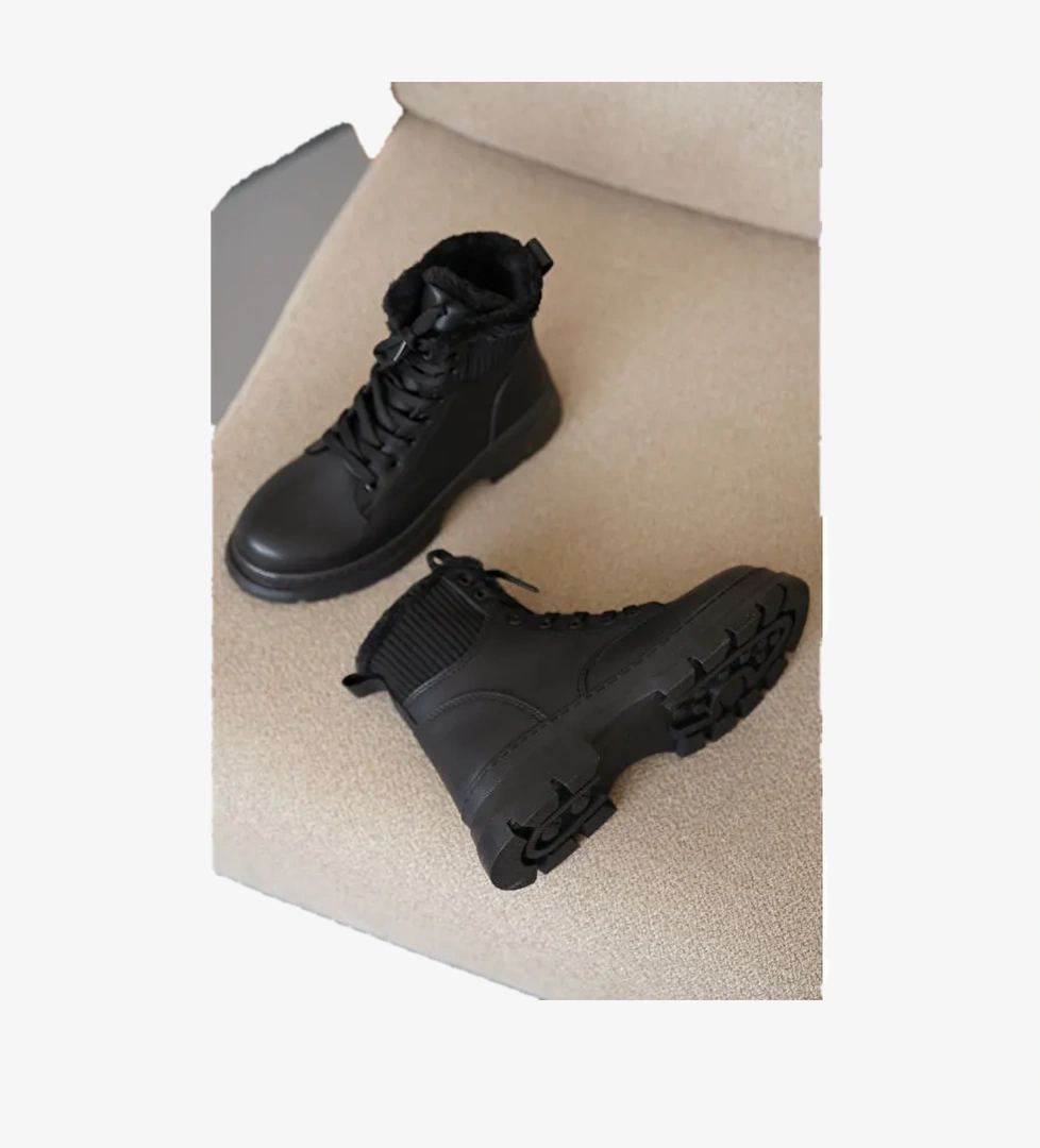 D0988 Soğuk Geçirmez Kışlık Kadın Bot & Bootie - Görsel 1