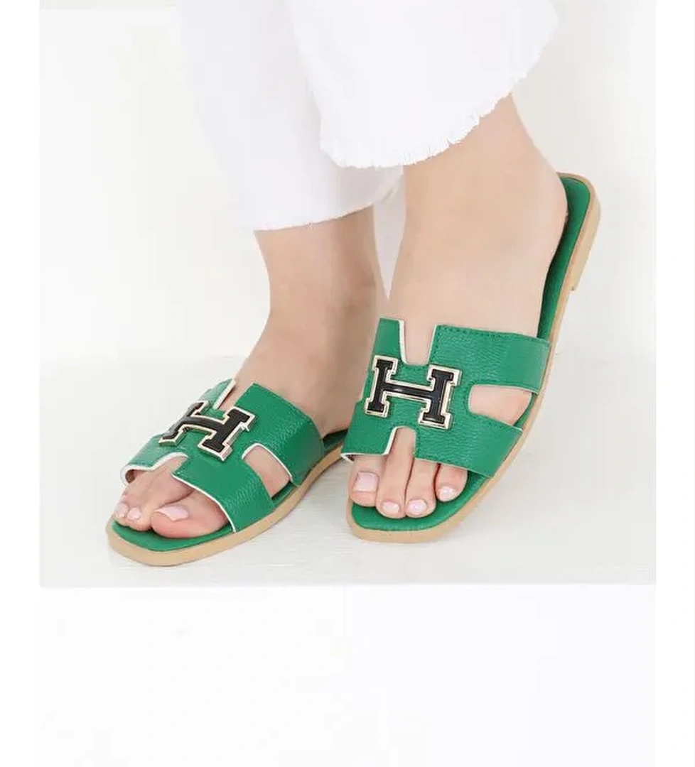 Kadın Yesil H Tokalı Terlik - 27407