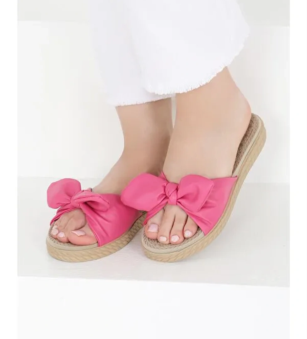 Kadın Fuşya Fyonklu Terlik - 27408