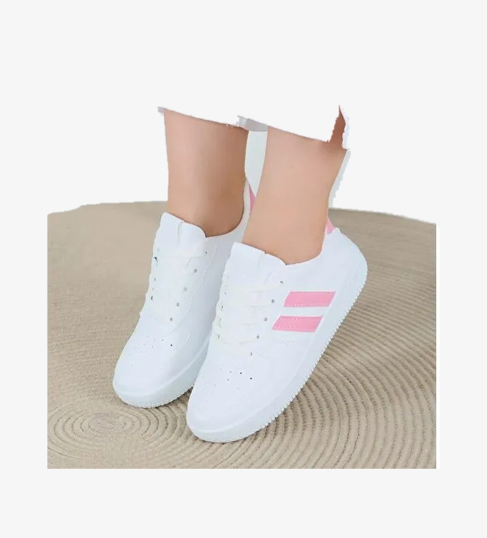 Kadın Beyaz Pembe Spor Ayakkabı - 27474 - Görsel 1