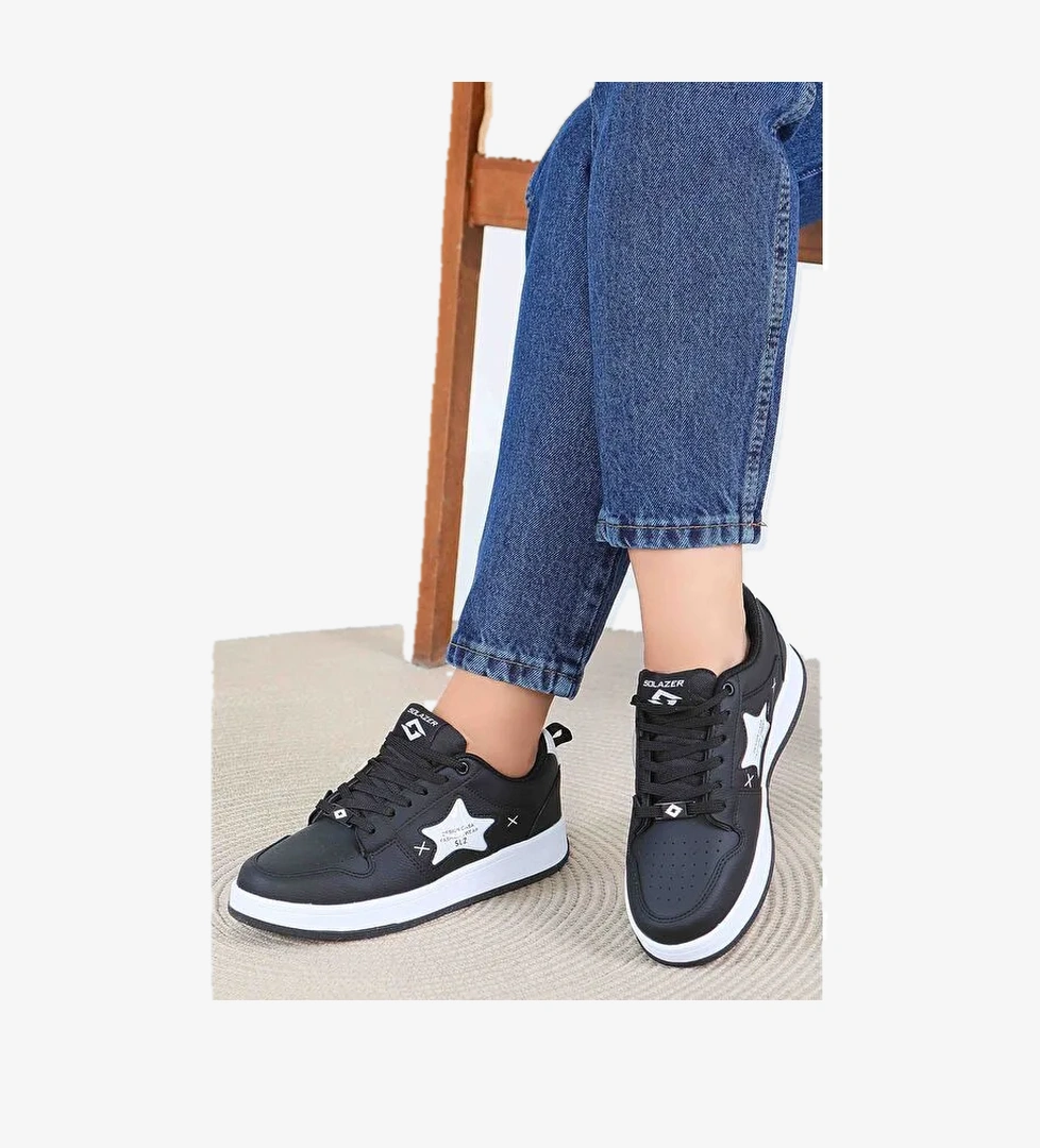 Kadın Siyah Beyaz Spor Ayakkabı - 27560