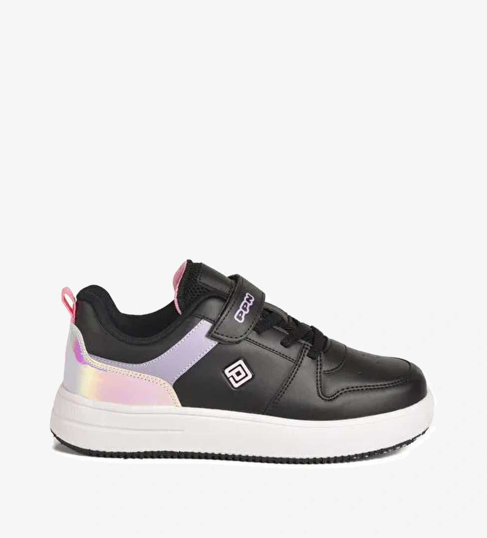 Siyah Lila Cırtlı Hafif Kız Çocuk Spor Ayakkabı 1603 F