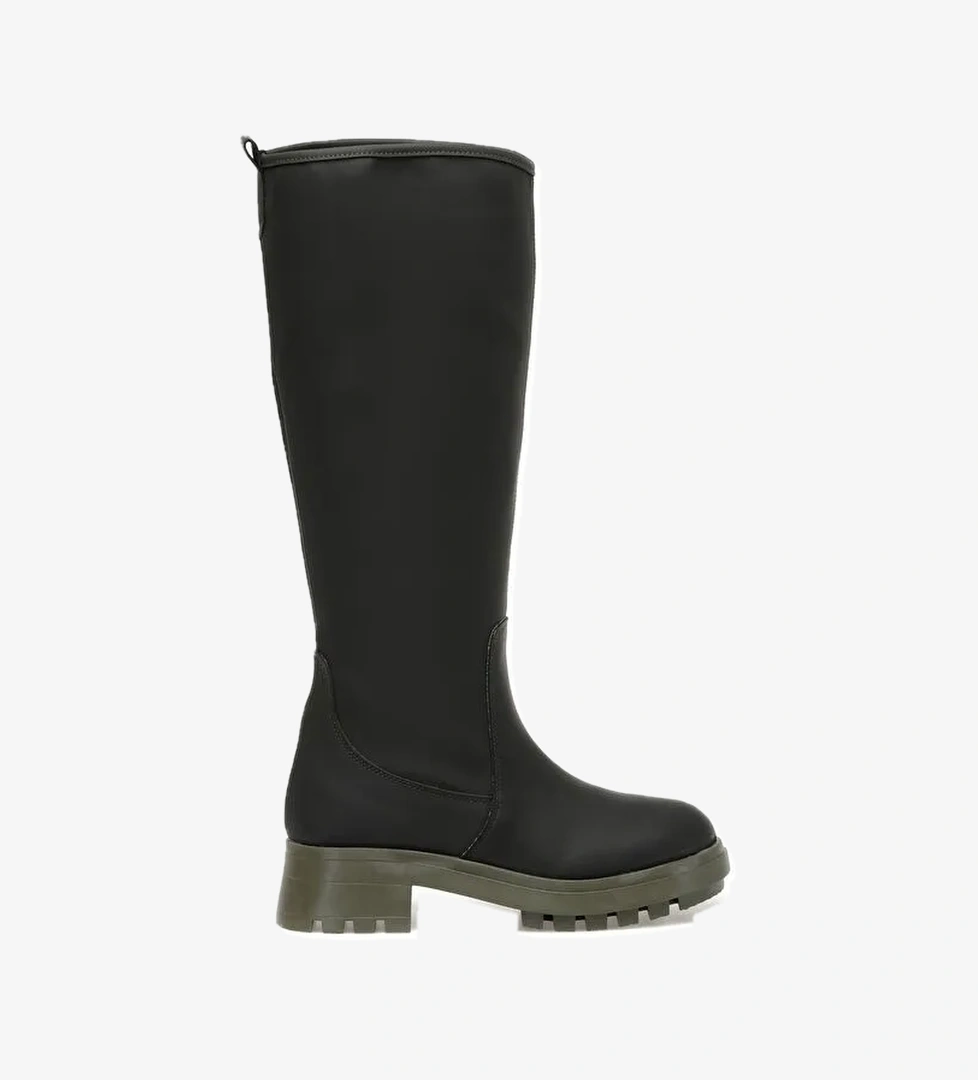 CW22063 2PR Haki Kadın Düz Çizme - Görsel 1