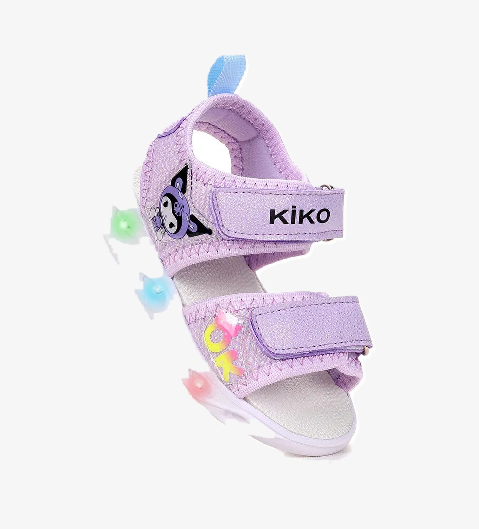 Kuruza Günlük Işıklı Cırtlı Kız Bebek Sandalet Ayakkabı