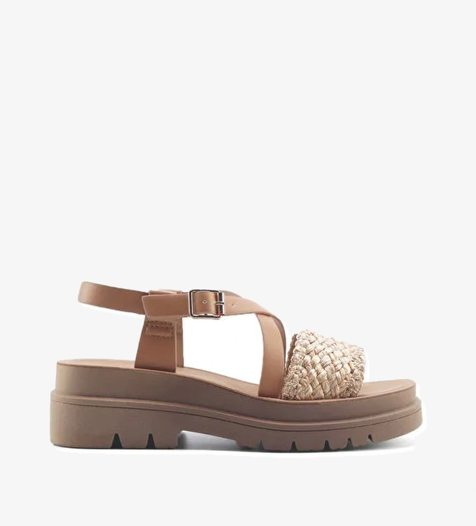 325607.Z 5FX Taba Kadın Kalın Taban Sandalet - Görsel 1