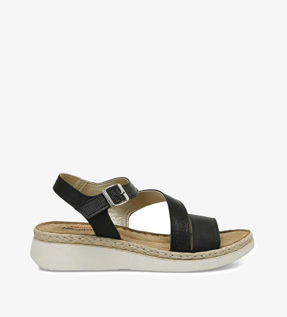 166945.Z5FX Siyah Kadın Düz Sandalet - Görsel 1