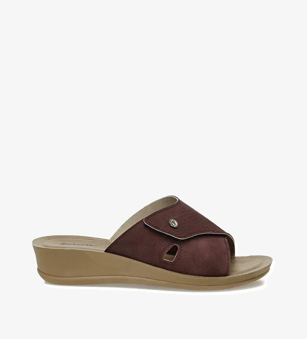 609008.Z5PR Bordo Kadın Dolgu Topuk Terlik - Görsel 1