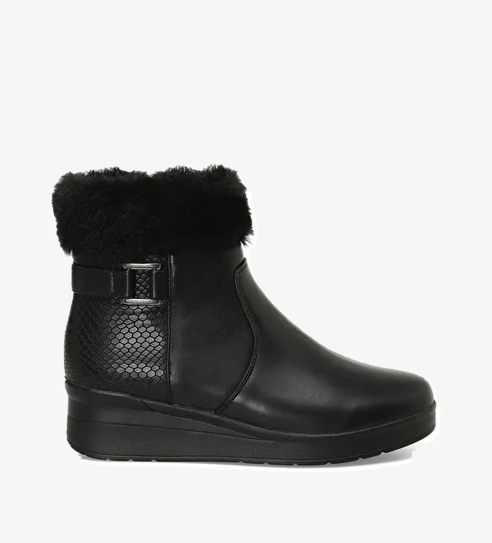 166605.Z4PR Siyah Kadın Dolgu Topuk Bot - Görsel 1