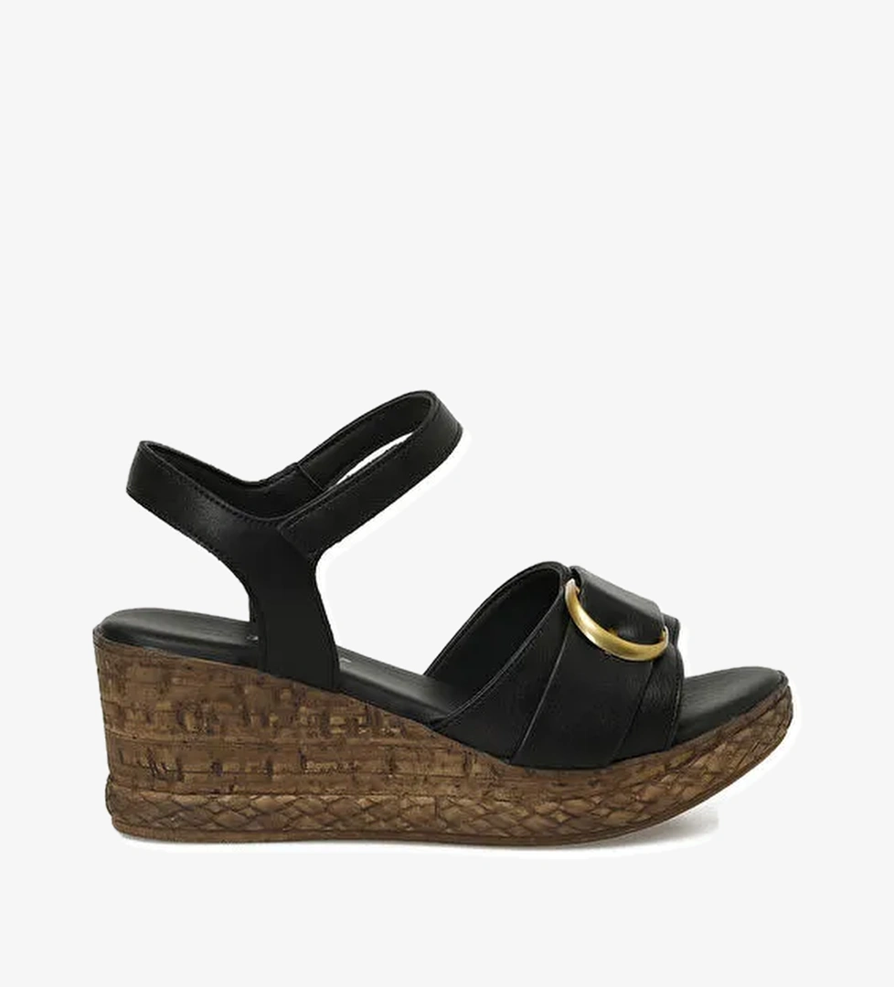 Polaris 325069.Z 5FX Siyah Kadın Dolgu Topuk Sandalet model görseli