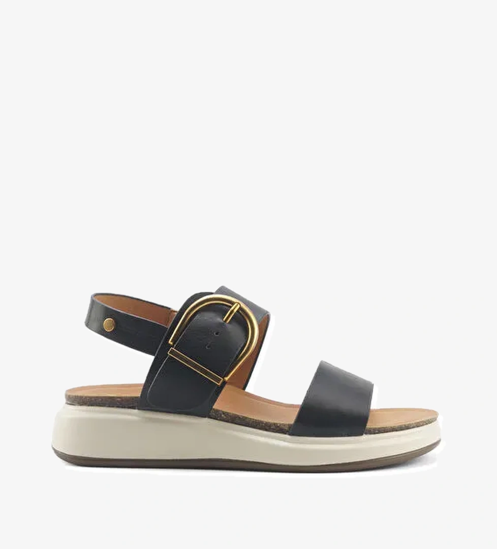 325600.Z 5FX Siyah Kadın Kalın Taban Sandalet - Görsel 1