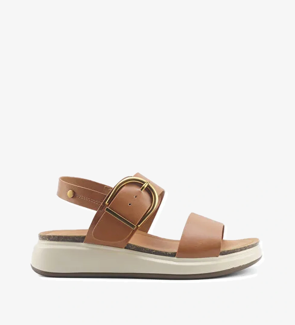 325600.Z 5FX Taba Kadın Kalın Taban Sandalet - Görsel 1