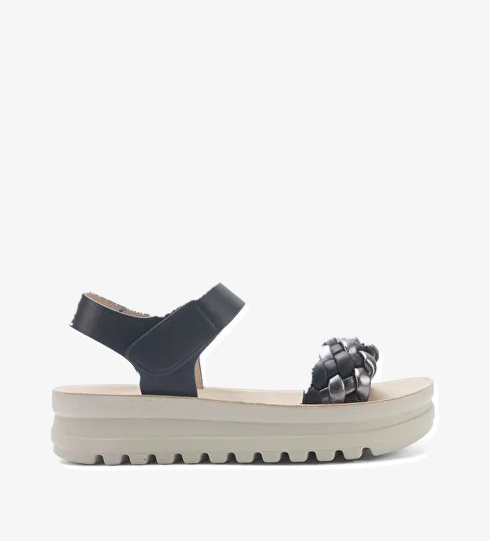 325572.Z 5FX Siyah Kadın Kalın Taban Sandalet - Görsel 1