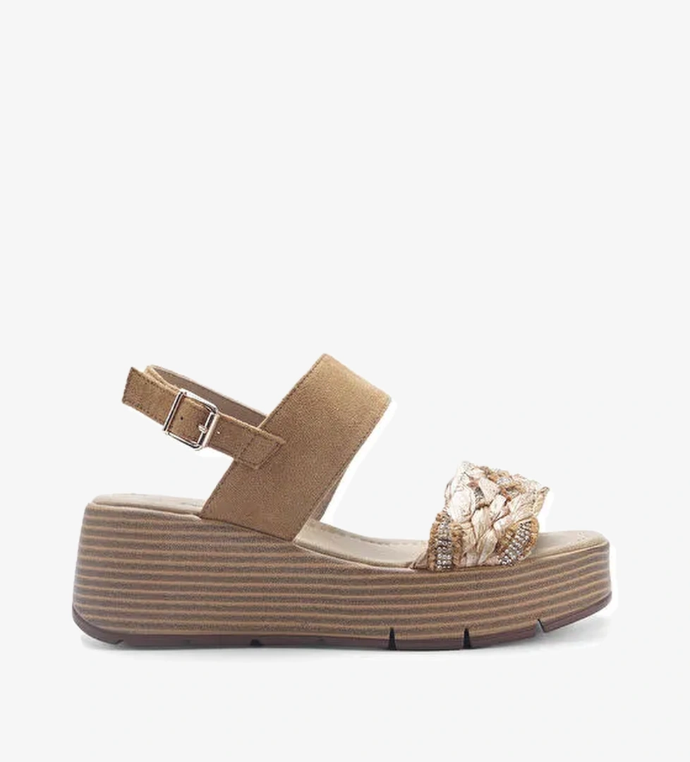 Polaris 325099.Z 5FX Kahverengi Kadın Dolgu Topuk Sandalet model görseli