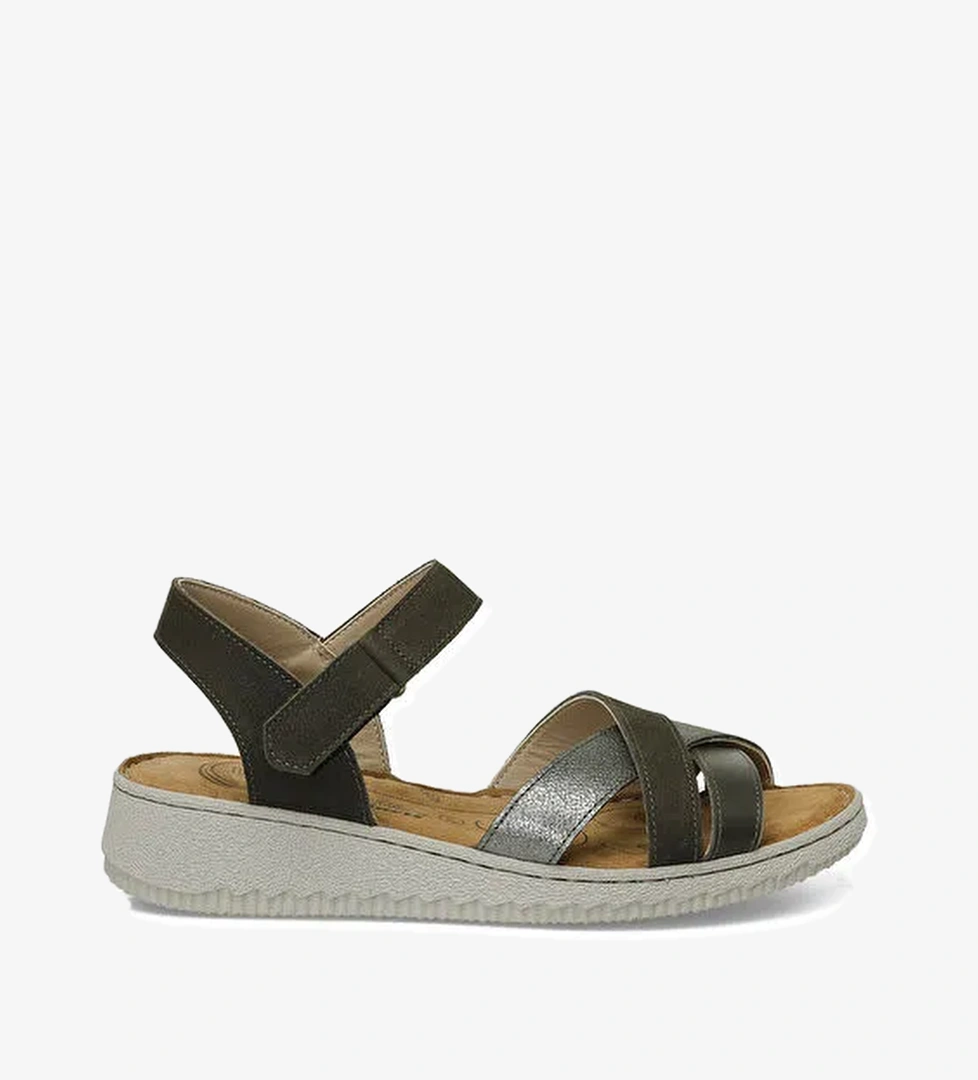 105502.Z5FX Haki Kadın Comfort Sandalet - Görsel 1