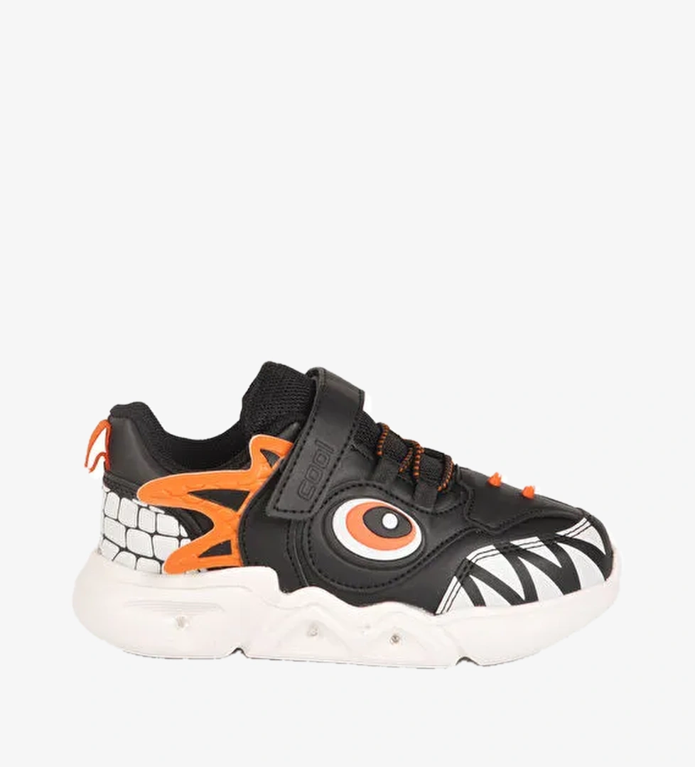 Siyah Cırtlı Işıklı Unisex Çocuk Spor Ayakkabı Stego P