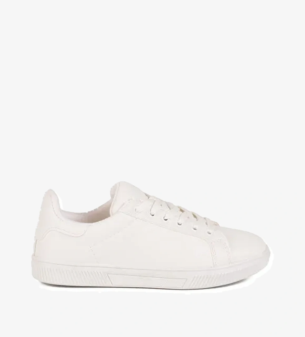 Beyaz Cilt Bağcıklı Hafif Kadın Spor Ayakkabı Mota 600 G