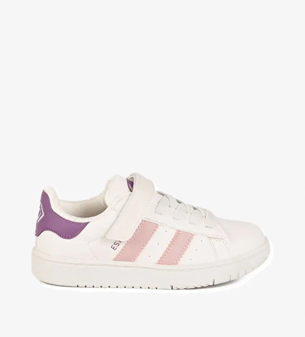 Beyaz Pudra Cırtlı Hafif Kız Çocuk Sneaker Cooper F