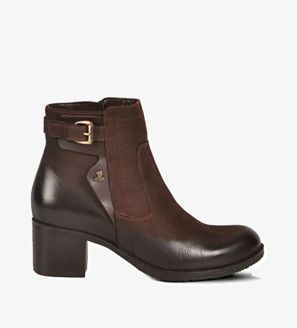 Kahve Nubuk Hakiki Deri Kadın Bot 1779011K Z