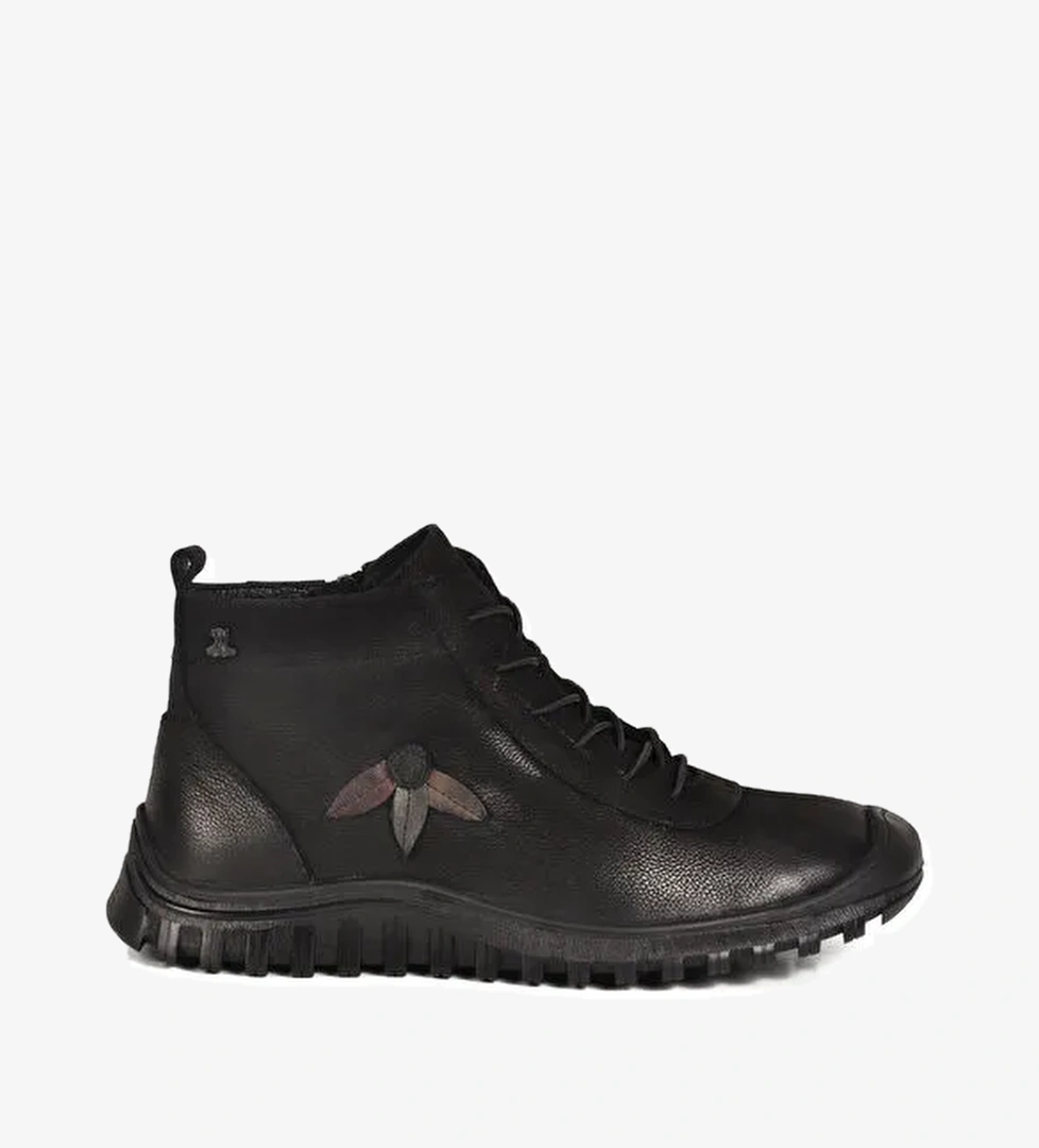 Siyah Vizon Nubuk Hakiki Deri Kadın Bot 2413554K Z