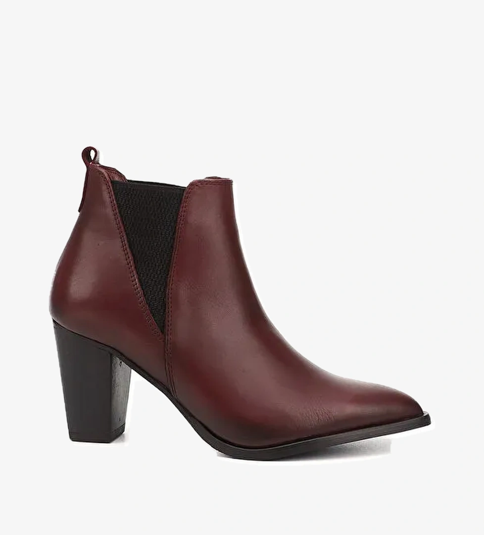 Gönderi̇(r) Kadın BORDO Topuklu Hakiki Deri Chelsea Bot model görseli