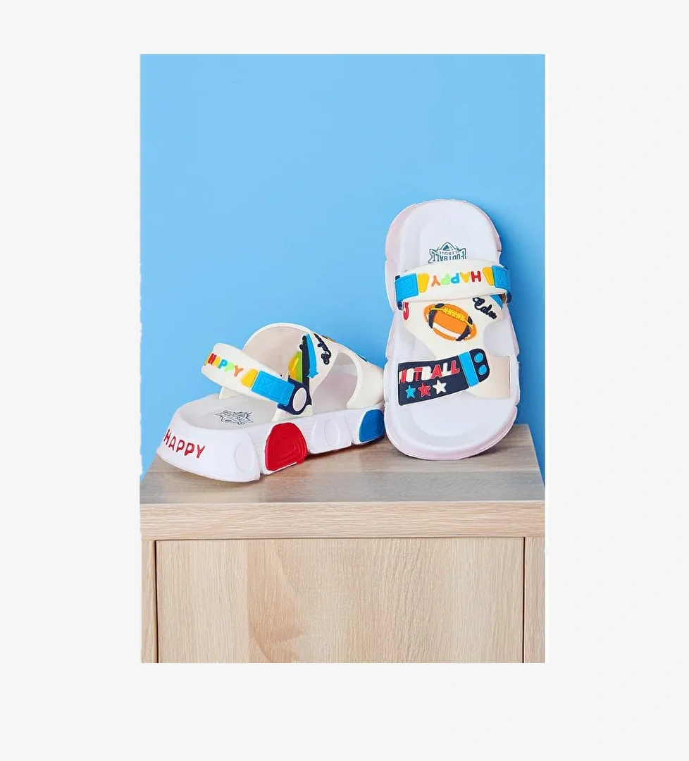 Çocuk Beyaz Çocuk Sandalet Terlik - 27562