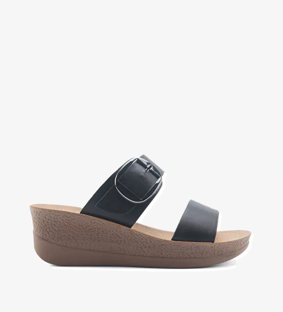 407073.Z5FX Siyah Kadın Dolgu Topuk Terlik - Görsel 1