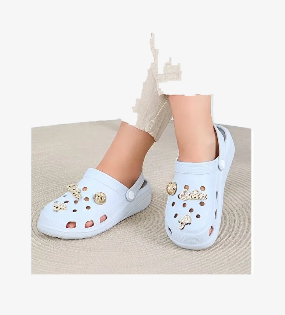 Kadın D1 Siyah Taşlı Terlik - 27411 - Görsel 1