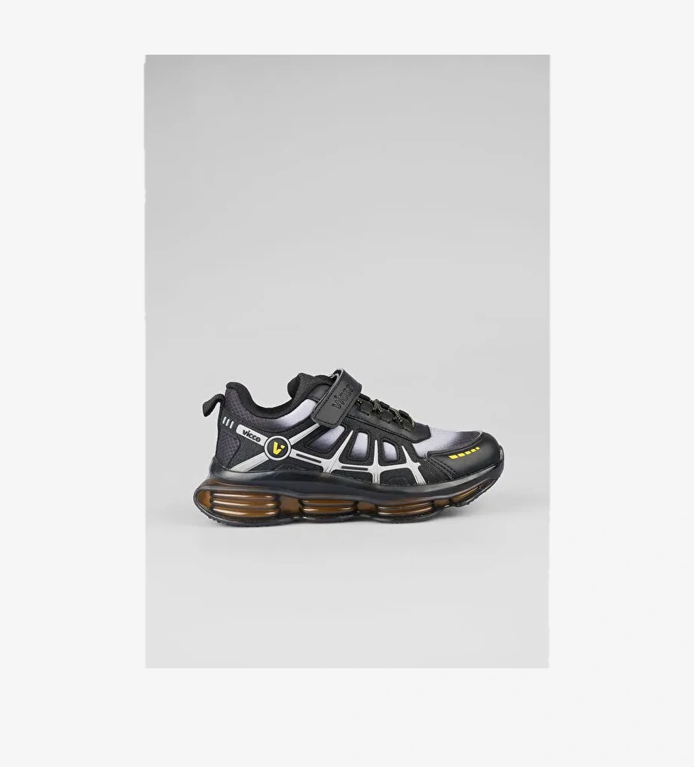 Kontra Havalı Taban Erkek Okul Öncesi Siyah Spor Ayakkabı - Görsel 1