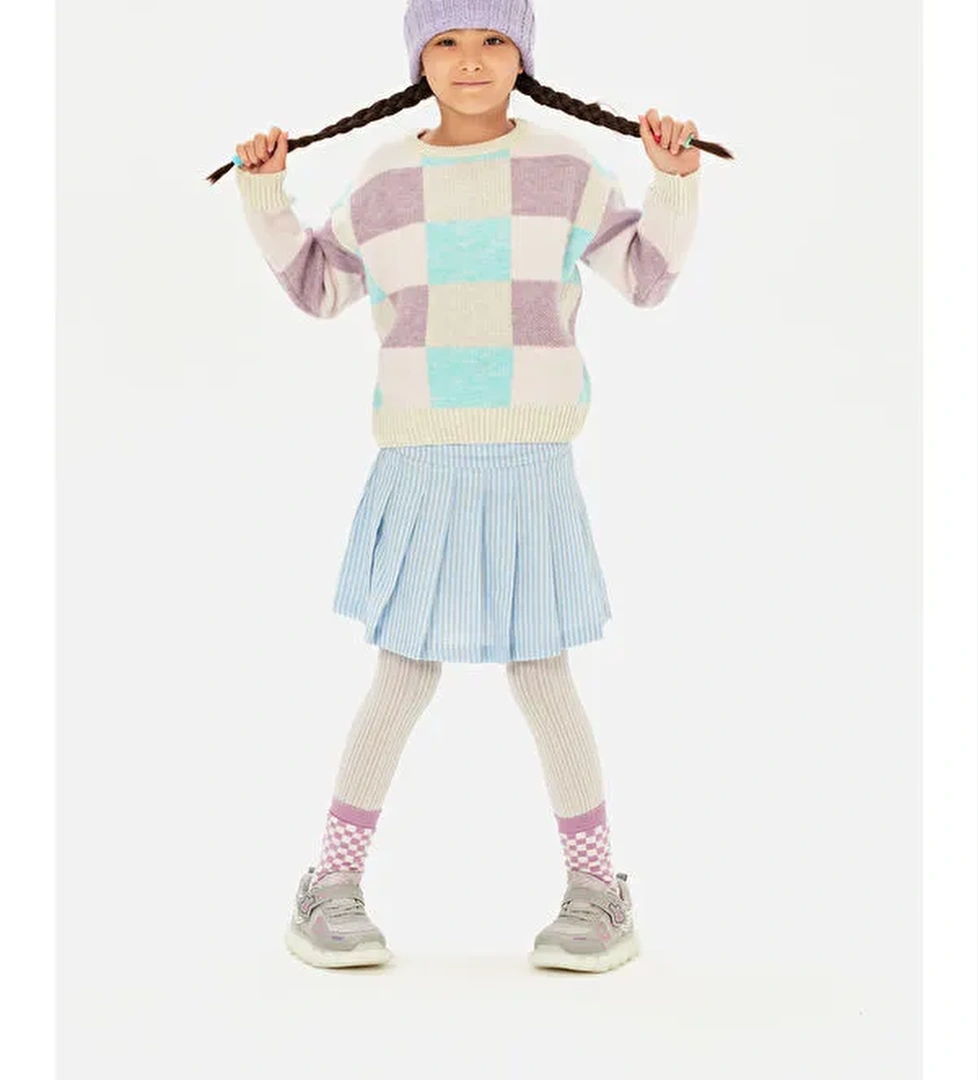 Süse Işıklı Kız Okul Öncesi Gümüş Spor Ayakkabı - Görsel 1