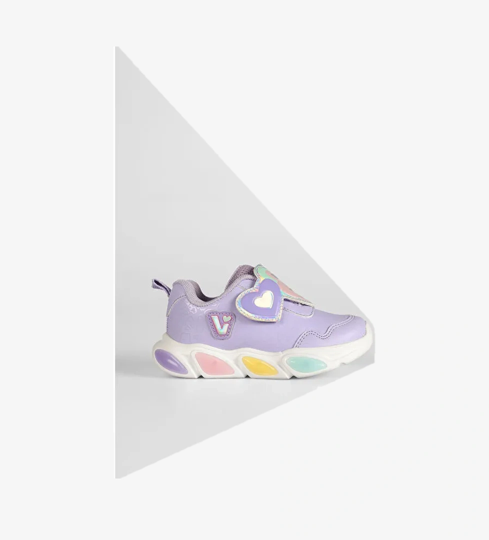 Lovely Işıklı Kız Okul Öncesi Lila Spor Ayakkabı - Görsel 1