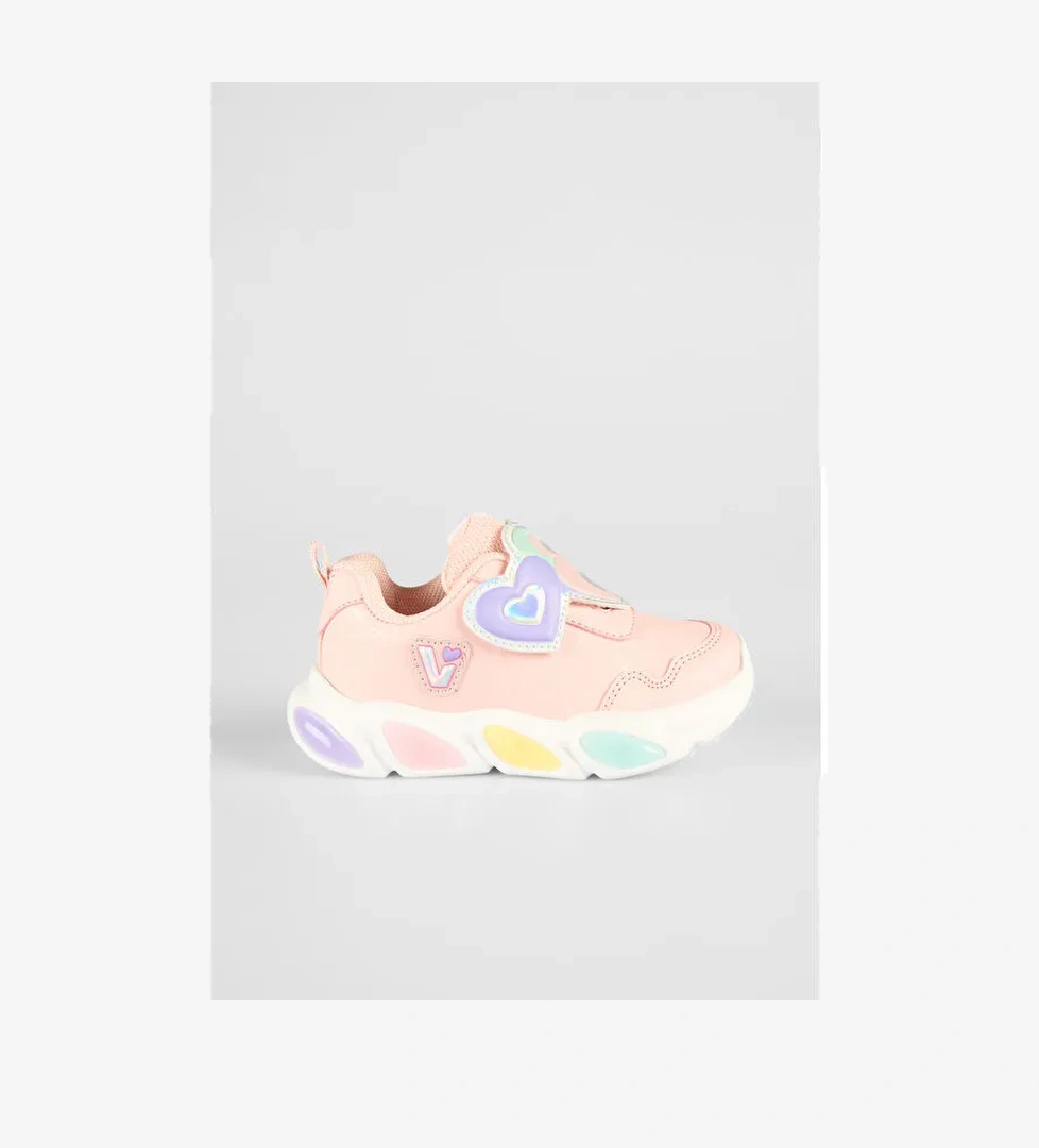 Lovely Işıklı Kız Okul Öncesi Pudra Spor Ayakkabı - Görsel 1