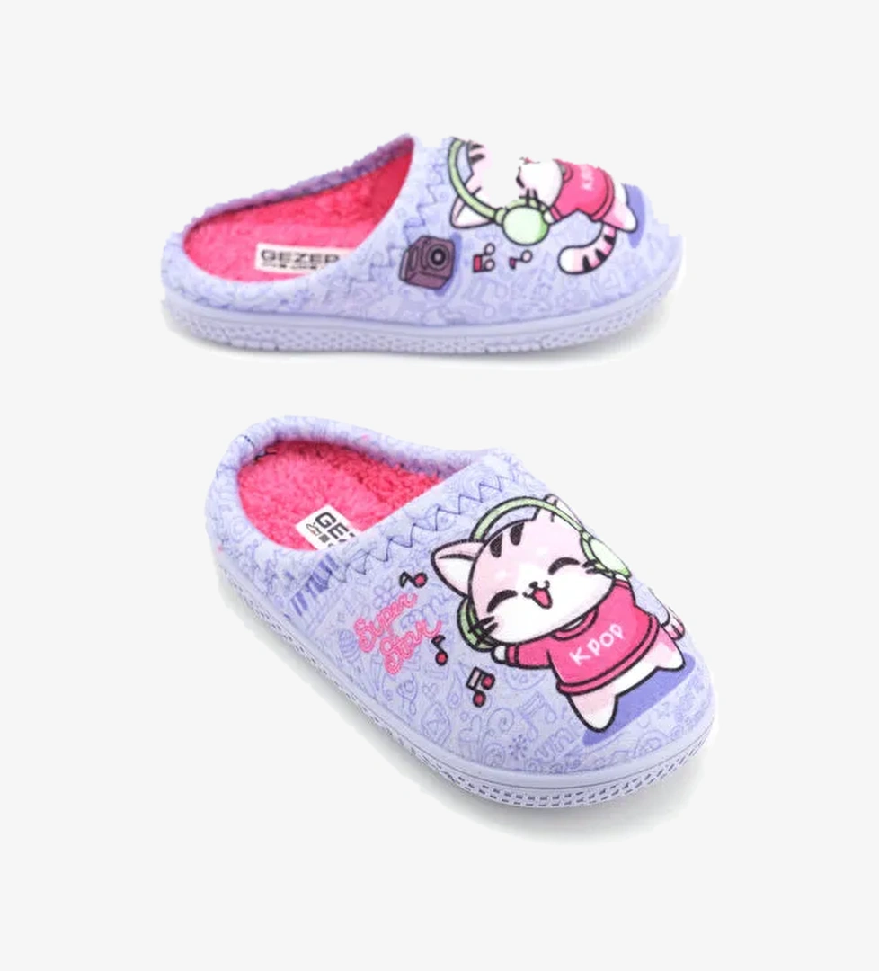 Kız Çocuk Kışlık Rahat Taban Ev Bahçe Gondol Terlik - Görsel 1