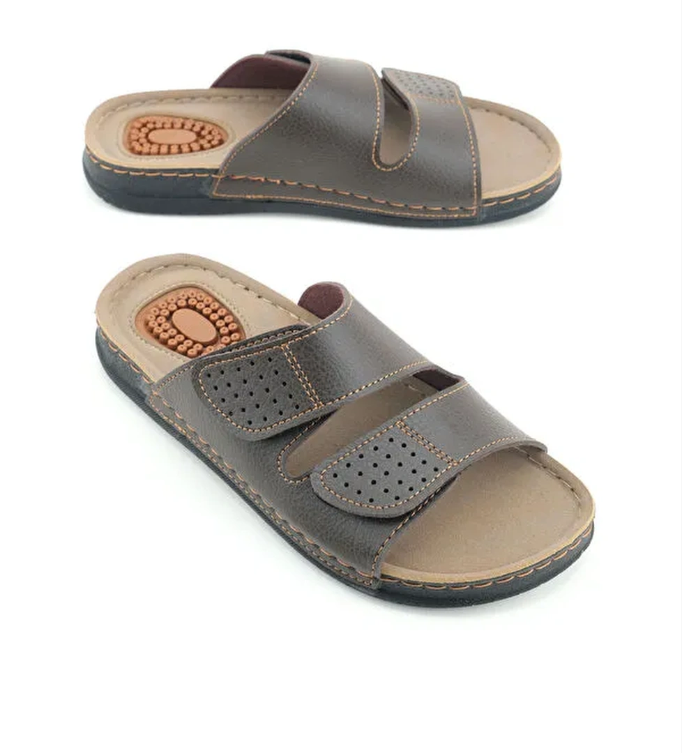 Yazlık İki Toka Ayarlanabilir Masaj Taban Erkek Terlik - Görsel 1