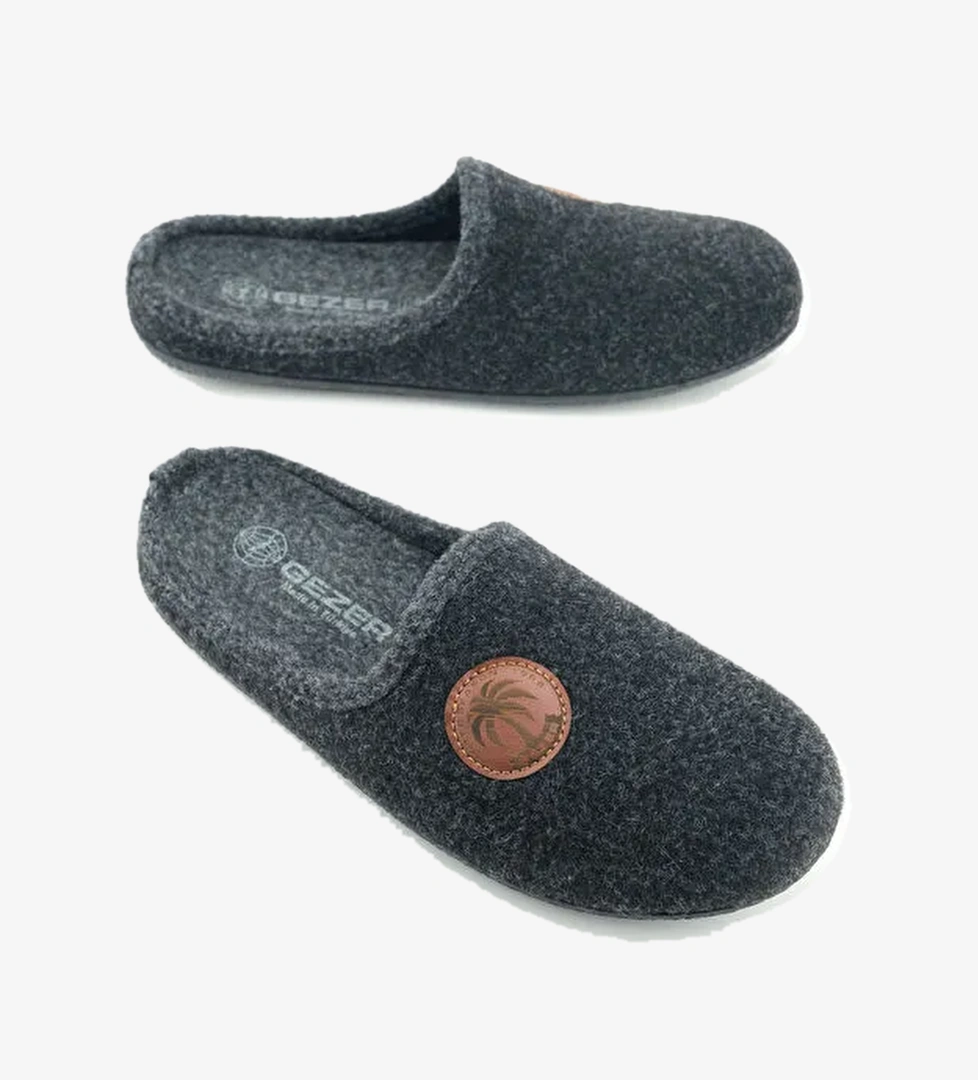 Erkek Kışlık Keçe Çıkarılabilir İç Taban Rahat Ev Bahçe Gondol Terlik