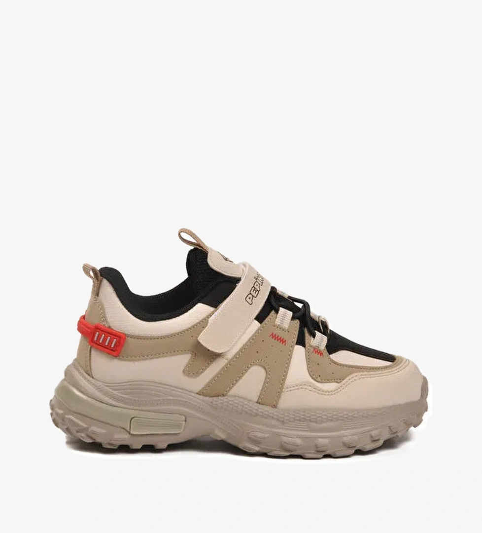 Krem Cırtlı Hafif Erkek Çocuk Spor Ayakkabı 1734 F - Görsel 1