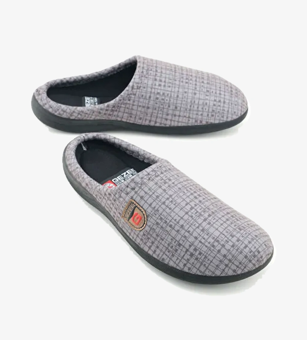 Erkek Kışlık PU Rahat Taban Ev Bahçe Gondol Terlik - Görsel 1