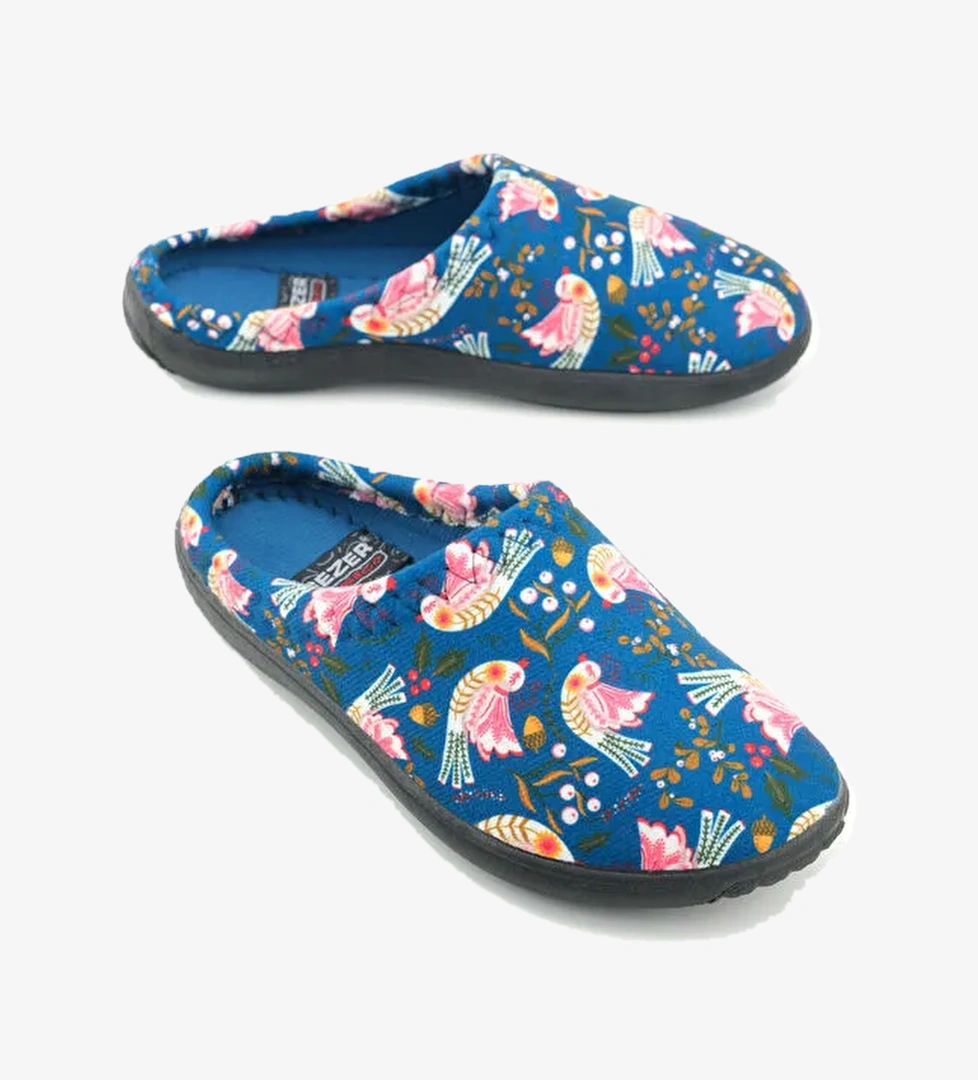 Gezer Kahverengi Gezer Kışlık Pu Kadın Rahat Taban Desenli Ev Bahçe Gondol Terlik