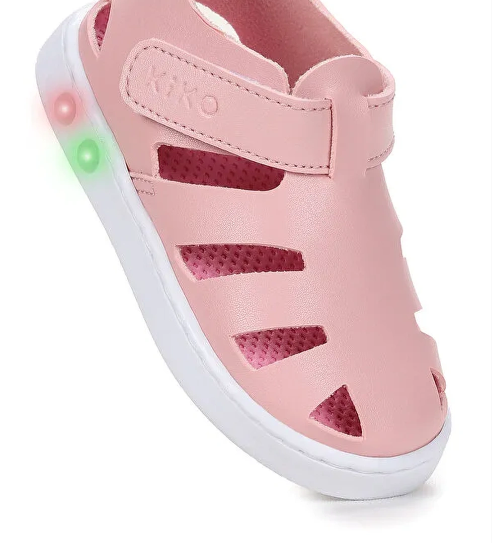 Limba Işıklı Cırtlı Kız Bebek Sandalet - Görsel 1