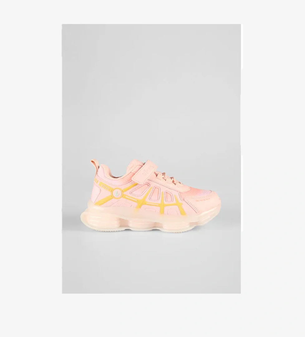 Kontra Havalı Taban Kız Okul Öncesi Pudra Spor Ayakkabı - Görsel 1