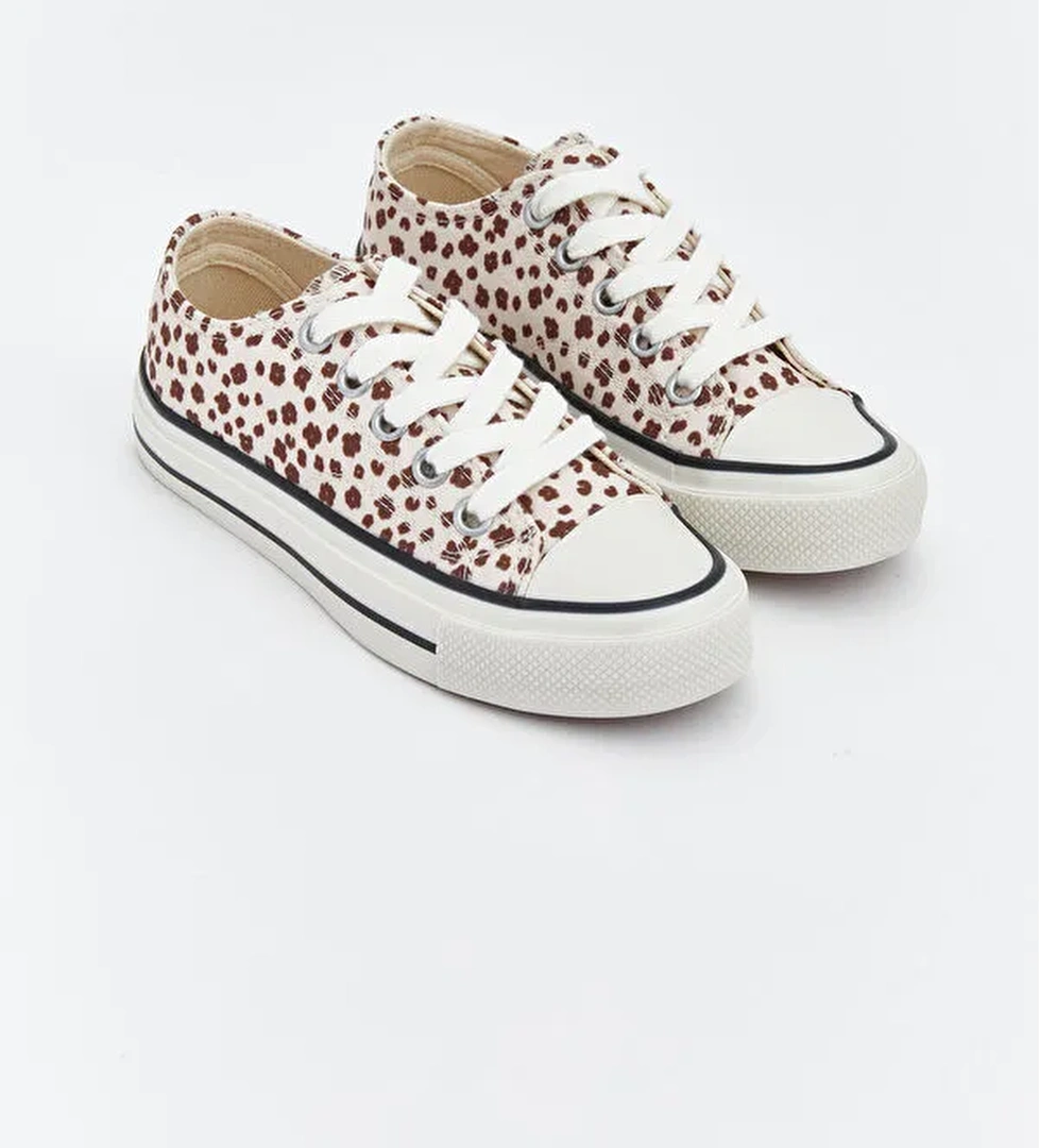 Çiçekli Kız Çocuk Spor Ayakkabı - Görsel 1