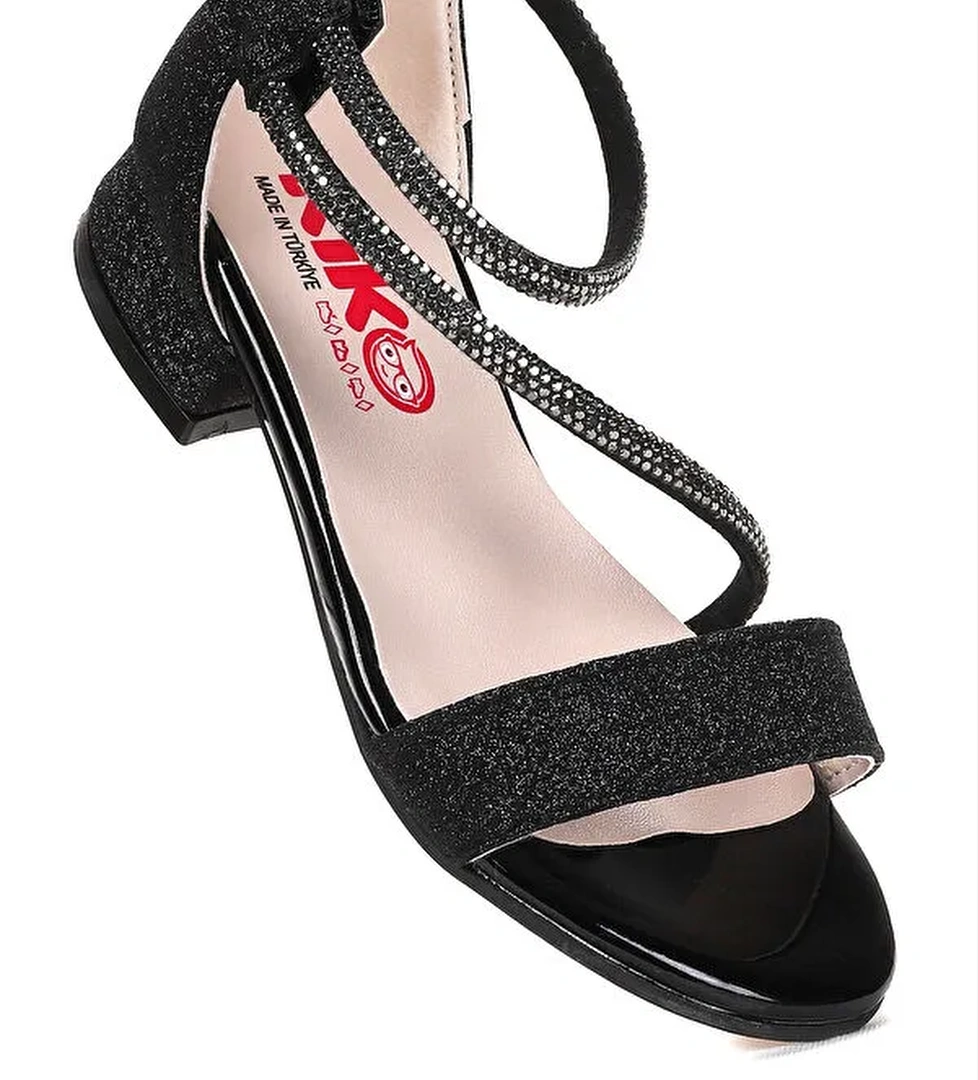 Yada Kum Simli Kız Bebek 2 Cm Topuklu Sandalet Abiye Ayakkabı