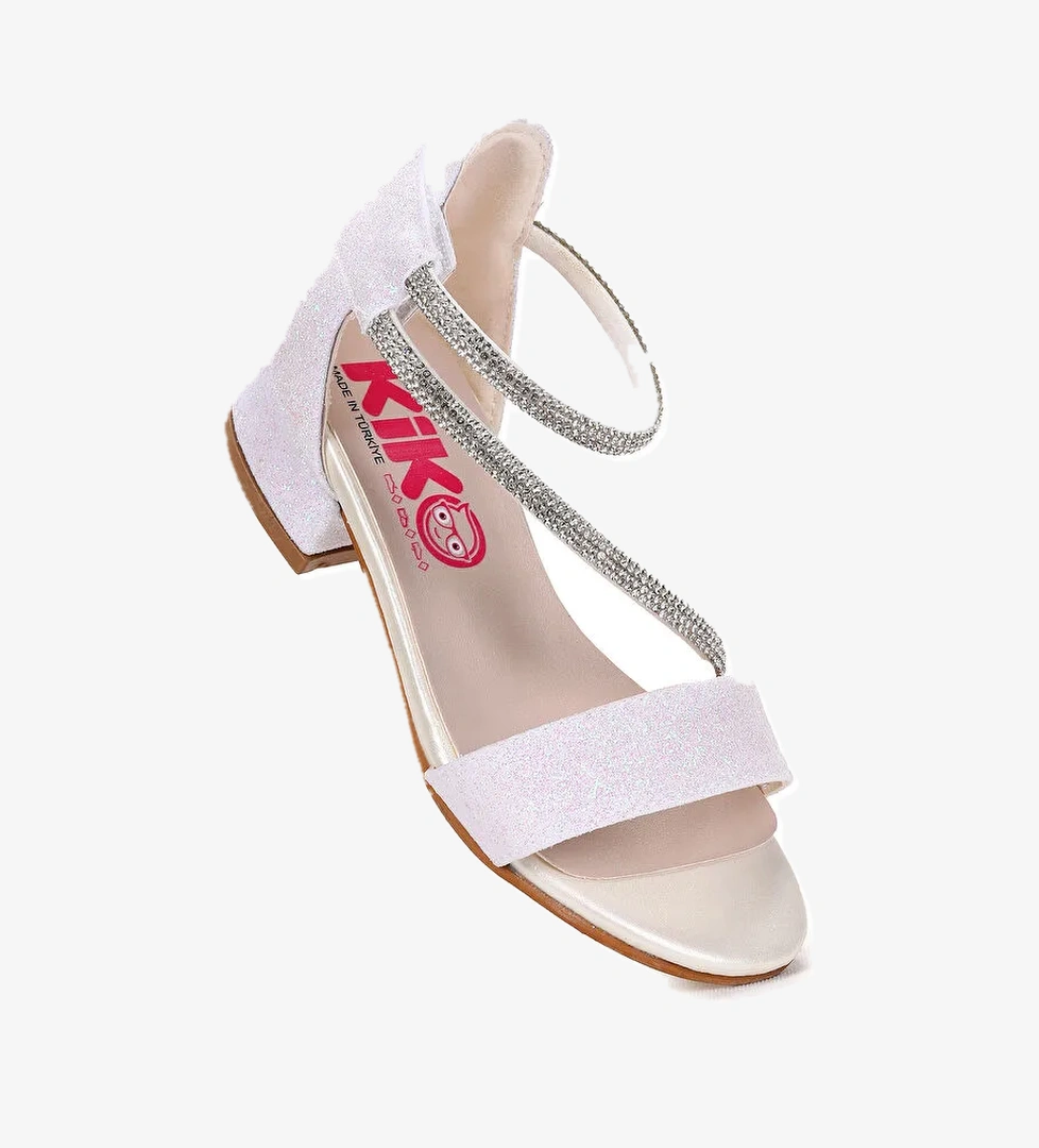 Yada Kum Simli Kız Bebek 2 Cm Topuklu Sandalet Abiye Ayakkabı