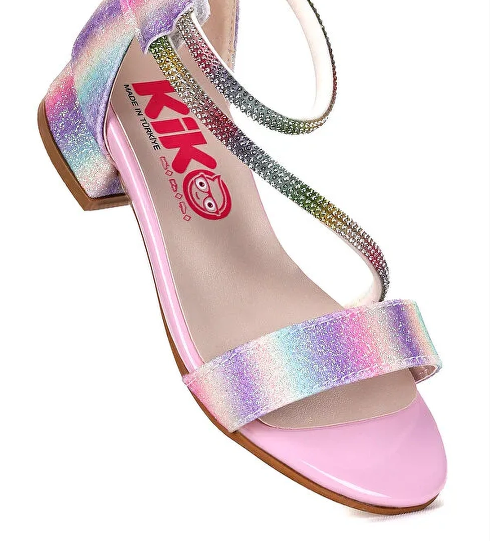 Yada Kum Simli Kız Bebek 2 Cm Topuklu Sandalet Abiye Ayakkabı