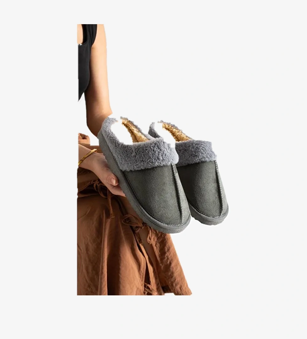 Sagu Kadın Ev Terliği Pelüş Ev Terliği Ses Yapmaz Taban Sıcak Kürklü Terlik - Görsel 1