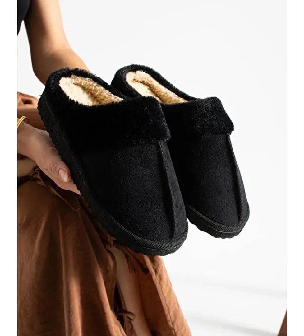 Sagu Kadın Ev Terliği Pelüş Ev Terliği Ses Yapmaz Taban Sıcak Kürklü Terlik