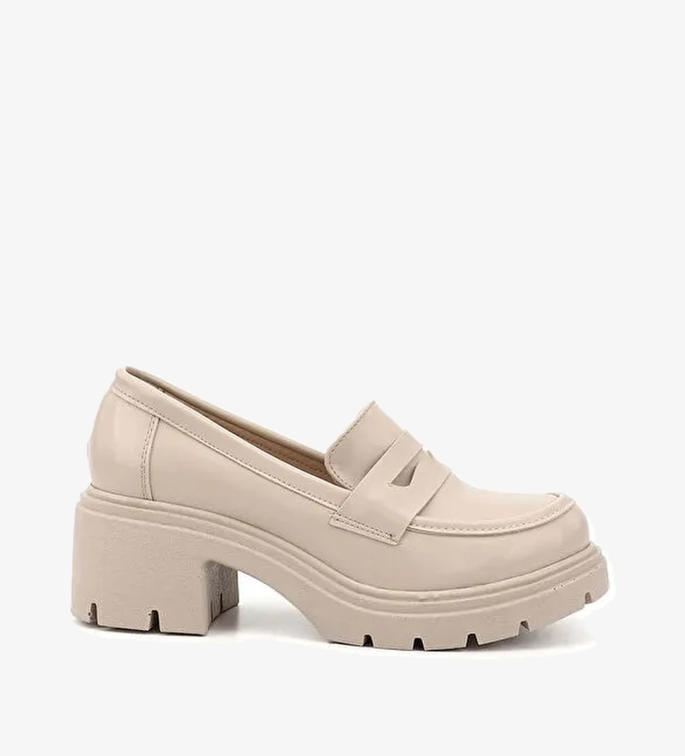 Kadın TEN Kalın Topuklu Loafer Ayakkabı - Görsel 1