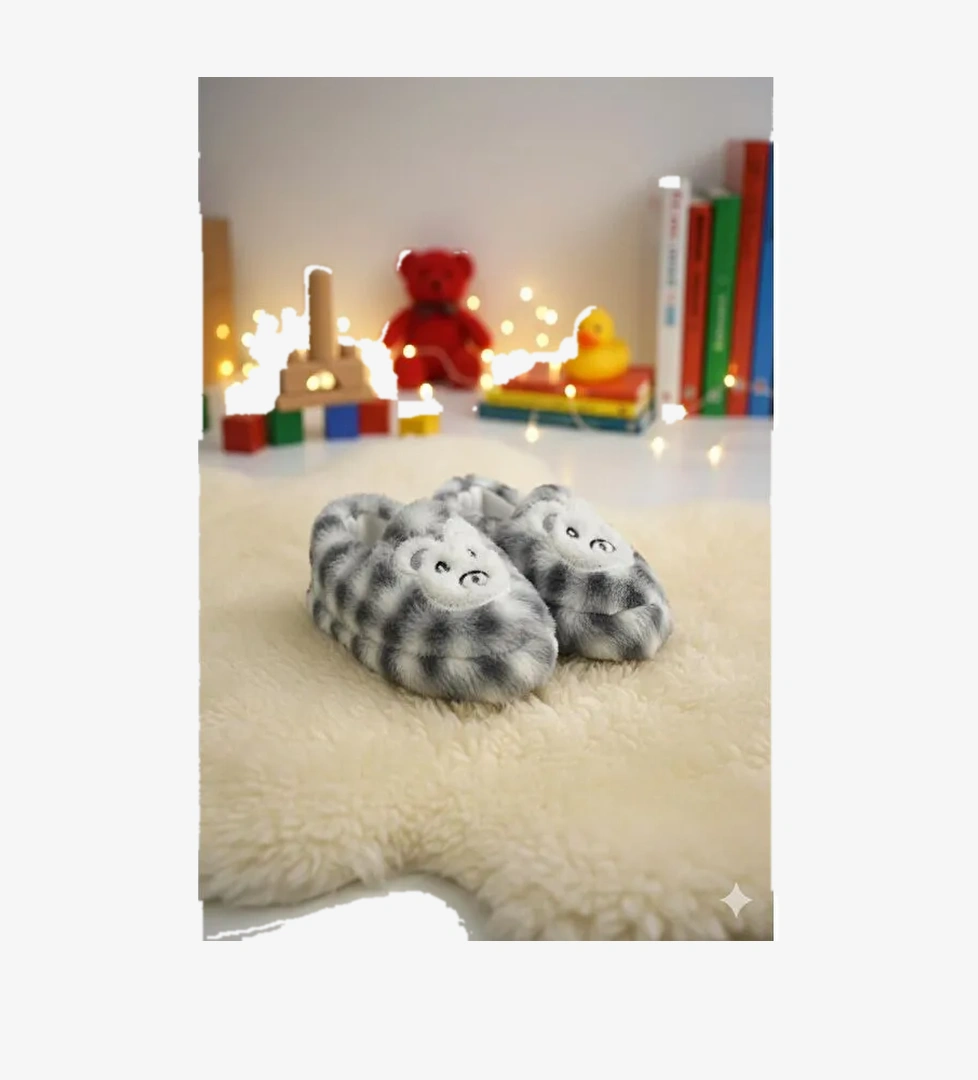 Oksit Dama Desenli Kaydırmaz Taban Kreş Ev Okul Ayakkabısı Bebek Çocuk Panduf Botu model görseli