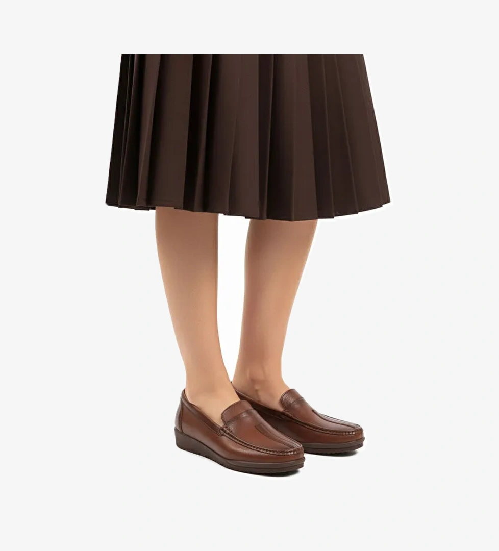 Taba Cilt Hafif Esnek Anatomik Kadın Casual Ayakkabı 293117 Z