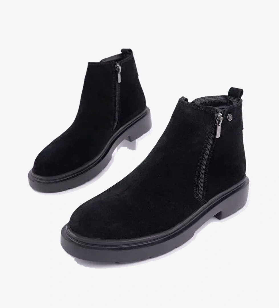 ASTRA Hakiki Deri Çift Fermuarlı Erkek Casual Kışlık Bot