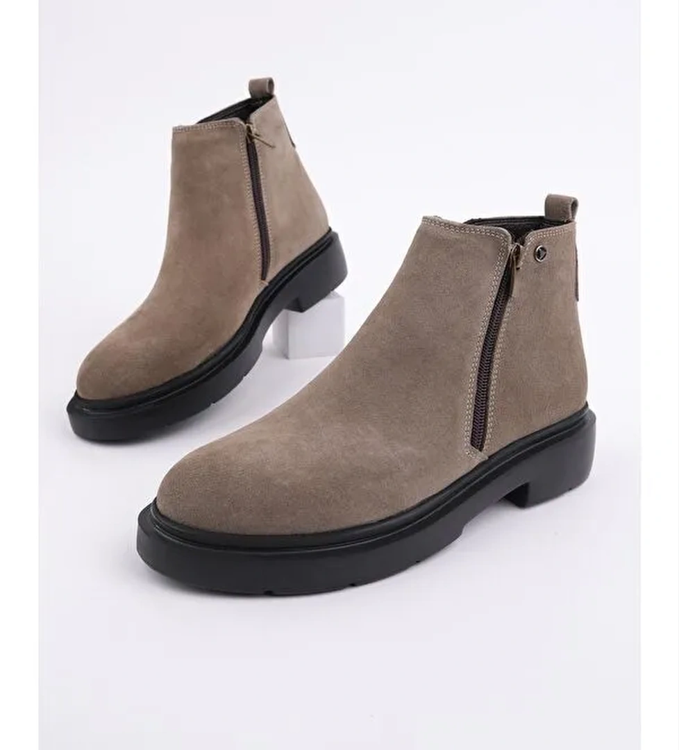 ASTRA Hakiki Deri Çift Fermuarlı Erkek Casual Kışlık Bot